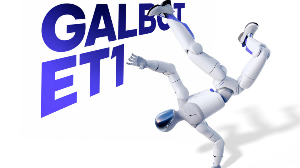 Galbot ET1 athletic handstand pose promo still