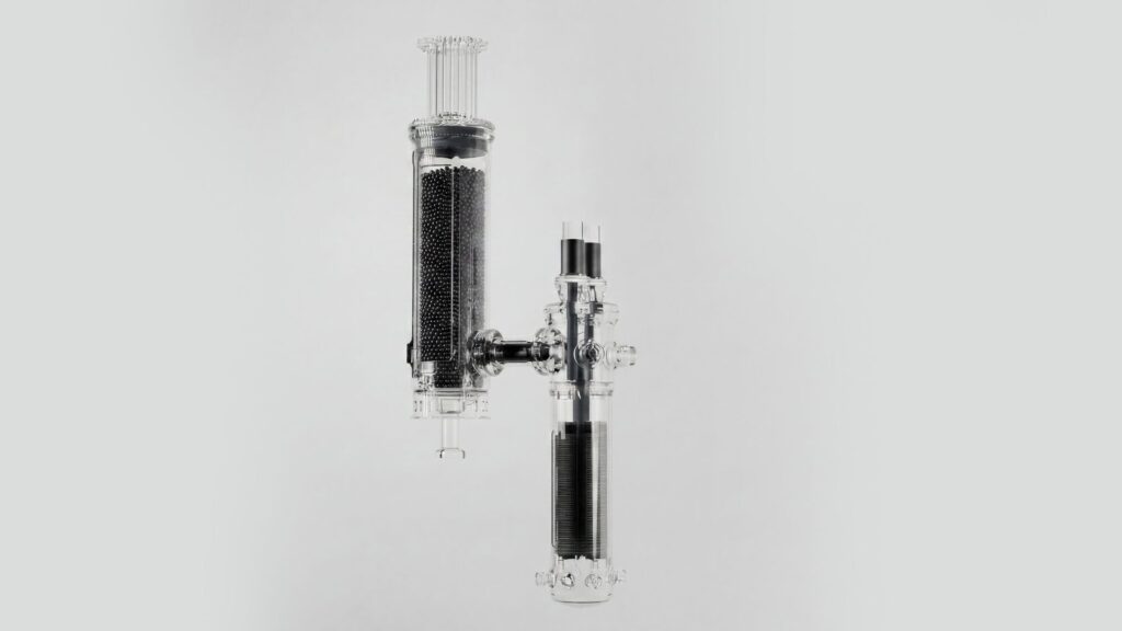 X-energy's Xe-100 reactor design with its pebble fuel (Amazon / X-energy)
