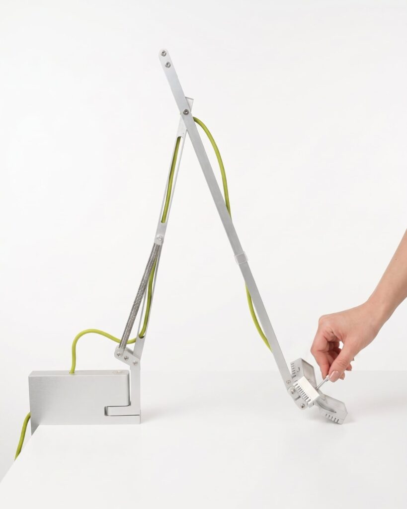 Amir Shaham HS-03 clamp desk lamp with aluminum heatsinks