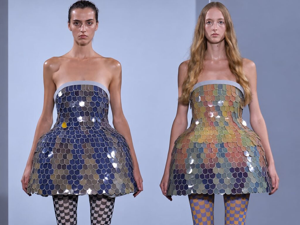 ANREALAGE E Ink Prism 3 scale dress from SKIN collection