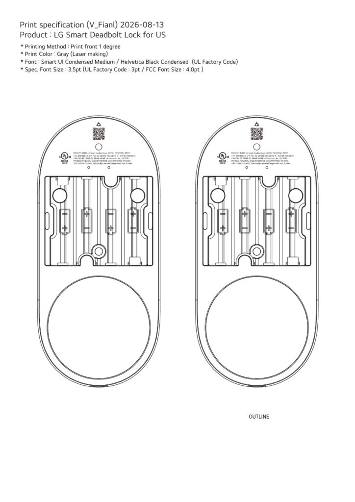 LG Smart Thermostat label drawing from an FCC filing, photo 2