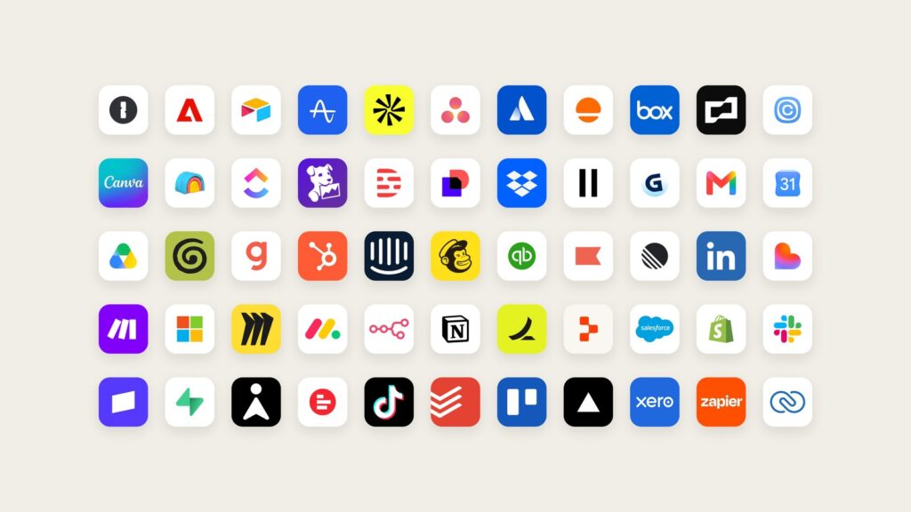 Some of the apps Claude Duet can work with, such as Gmail, Slack, Stripe, Shopify and Canva (Anthropic)