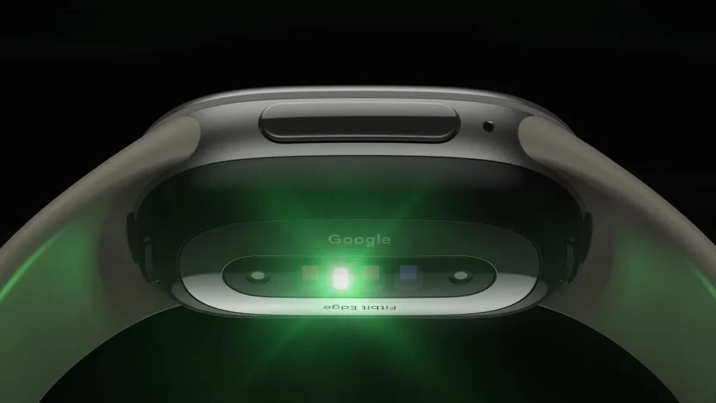 Fitbit Edge on wrist in light (Google)