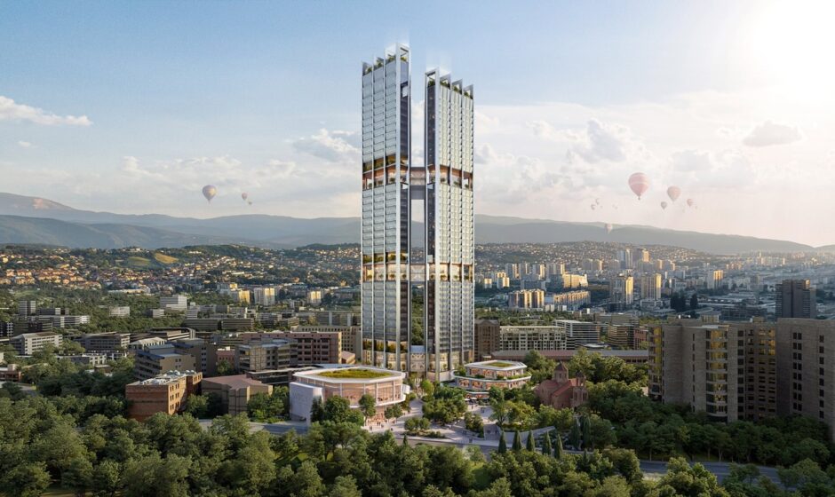 Foster + Partners-მა ერევანში ქალაქის ყველაზე მაღალი შუშის კოშკები დააპროექტა
