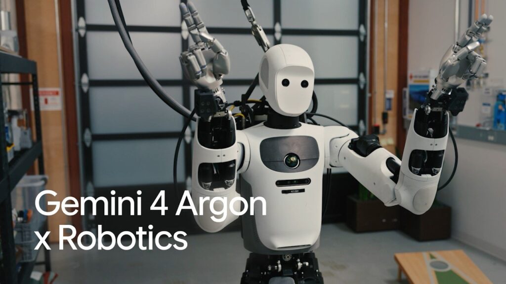 Apptronik Apollo humanoid in the Gemini 4 Argon robotics test (Google DeepMind)