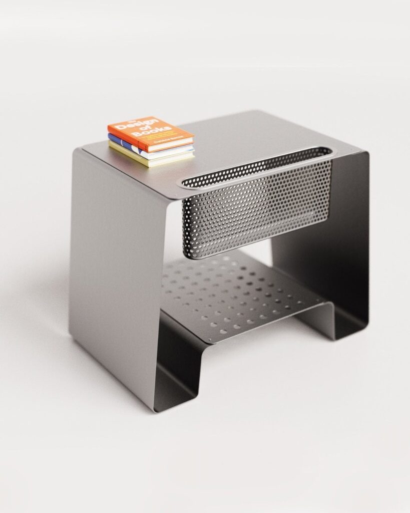 Gokce Nafak Platea sheet metal stool and side table