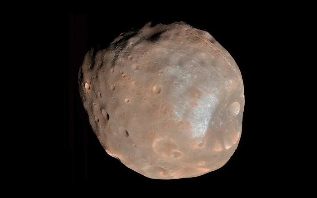 Phobos, the larger moon of Mars, photographed by NASA's Mars Reconnaissance Orbiter (NASA/JPL-Caltech/University of Arizona)