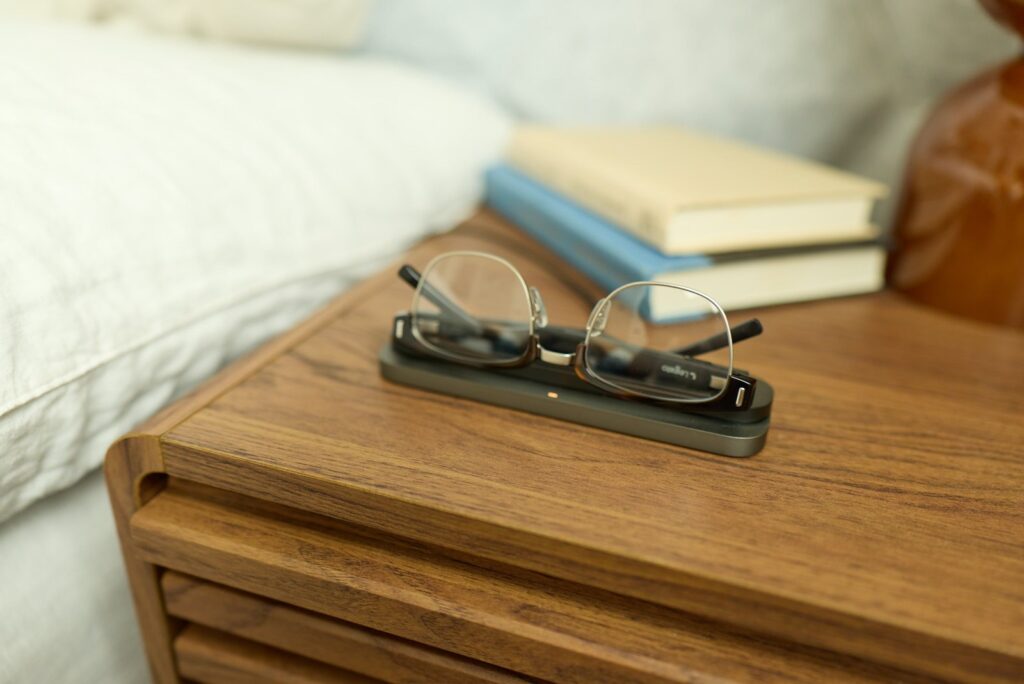 Legato Aria hearing glasses worn