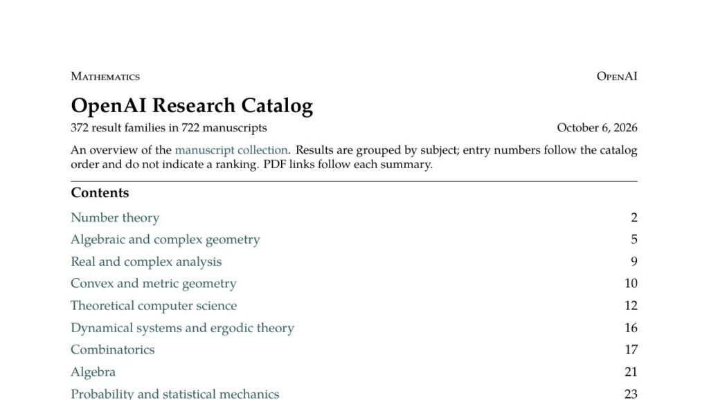 OpenAI math results catalogue, photo 2