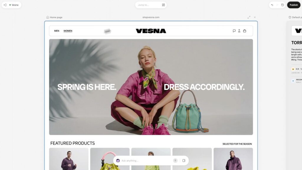 Shopify Canvas panning across store pages