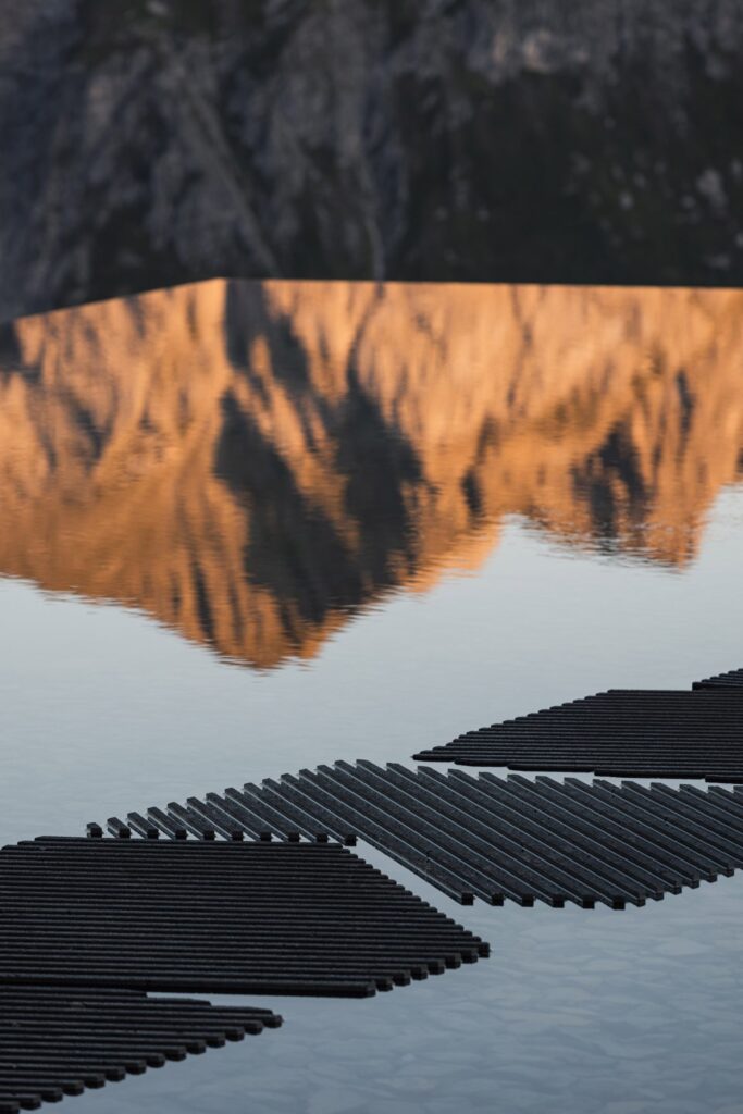 Snøhetta Lech Mountain Mirror reflective pool viewpoint in the Austrian Alps, photo 4