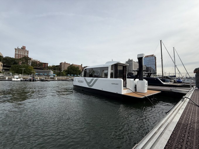 Vessev VS-9 electric hydrofoil ferry on the water
