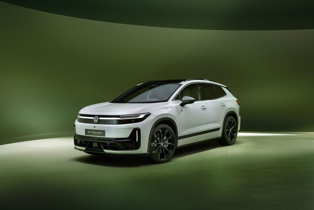 Volkswagen ID. Tiguan in white, front three-quarter view