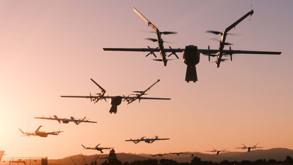Wing delivery drone carrying a Walmart package, photo 1